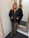 Ria Leopard Print Trim Jacket