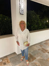 Emma Embroidered V Neck Top